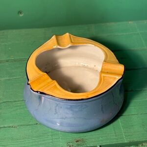 Artistic Blue and Yellow Ceramic Holder